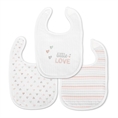 Bib NATURAL 3 pcs. with Velcro GIRL